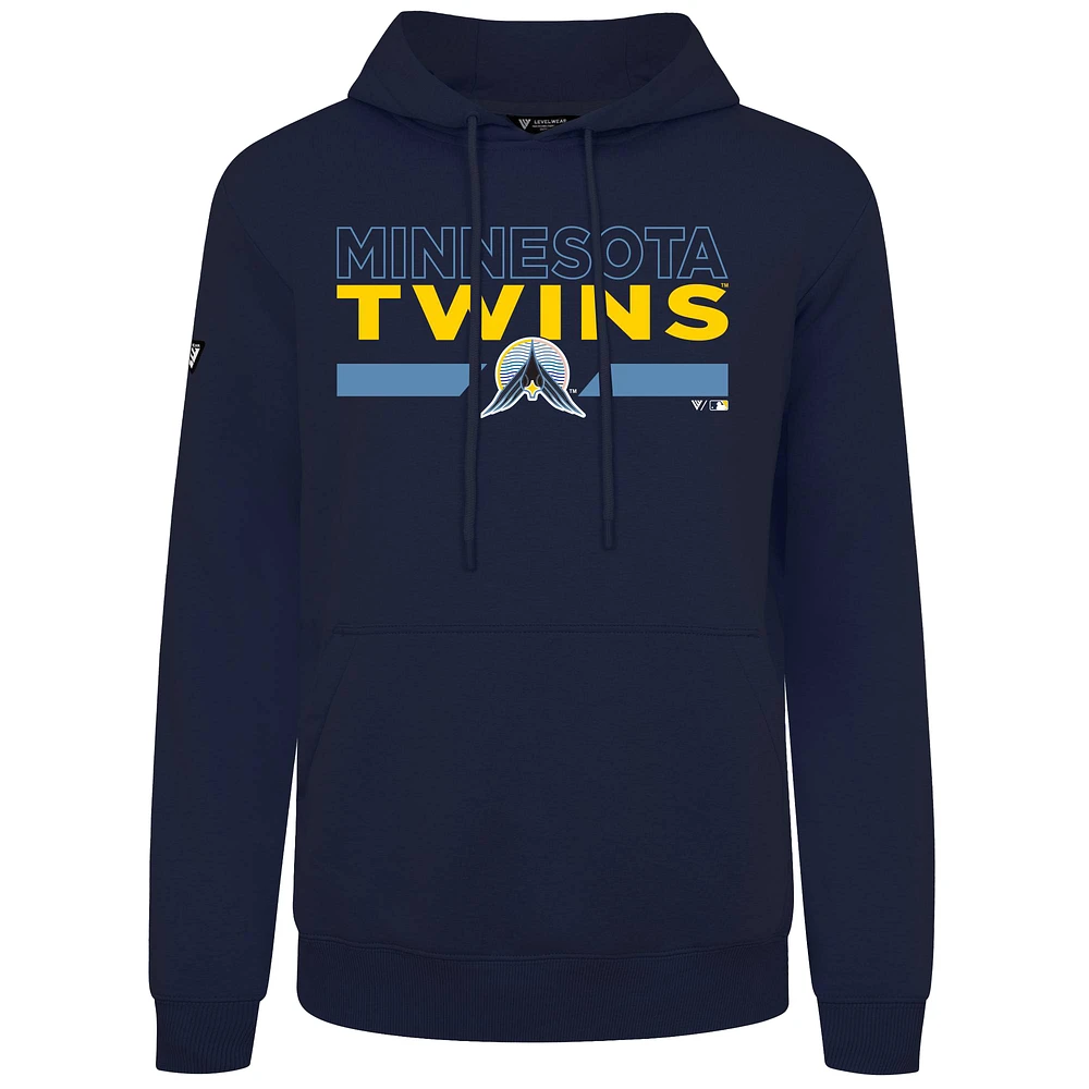 Men's Levelwear Navy Minnesota Twins Accolade Podium No Hitter Pullover Hoodie