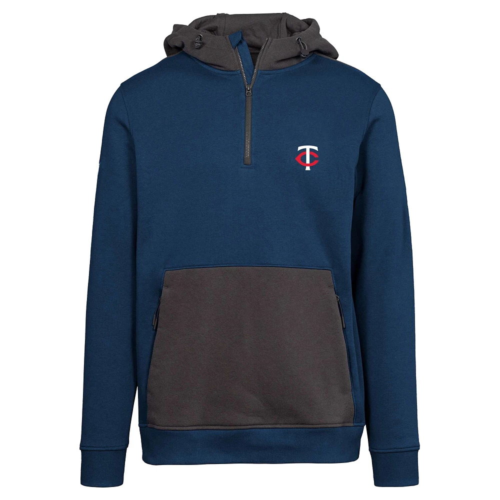 Men's Levelwear  Navy Minnesota Twins Chicane Insignia Core Quarter-Zip Hoodie