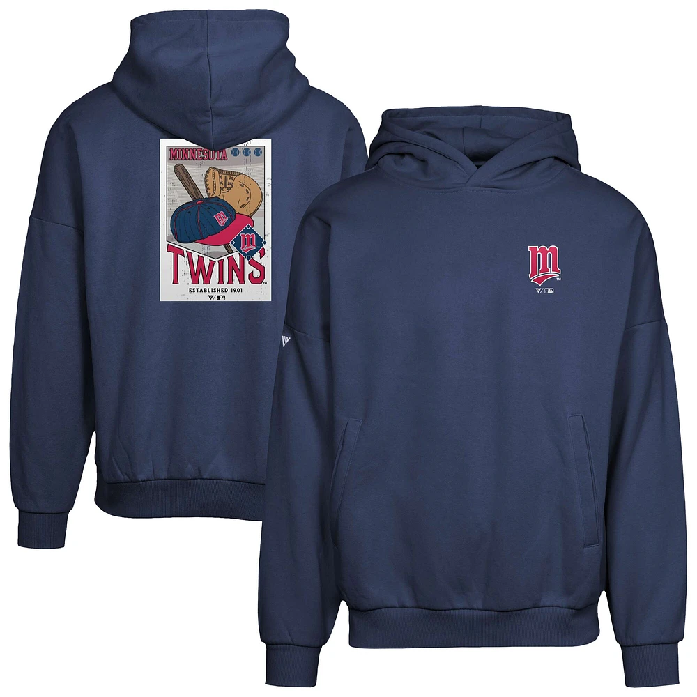 Men's Levelwear  Navy Minnesota Twins Contact Pro Card Pullover Hoodie