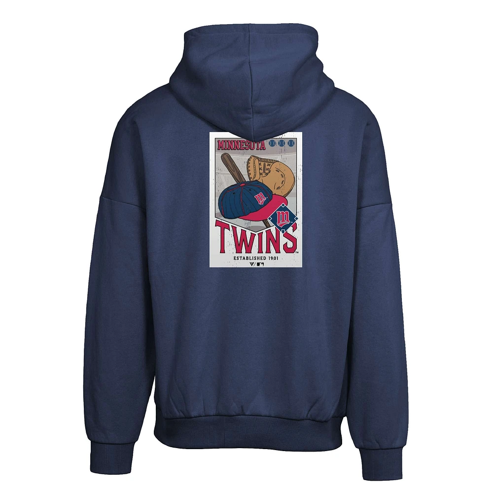 Men's Levelwear  Navy Minnesota Twins Contact Pro Card Pullover Hoodie