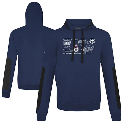Men's Levelwear  Navy Minnesota Twins Cooperstown Collection Bombay Campaign Pullover Hoodie