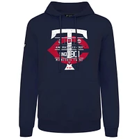 Sweat à capuche bleu marine pour homme Levelwear des Twins du Minnesota, collection Cooperstown, motif Podium Acumen vieilli