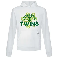 Sweat à capuche blanc pour homme avec motif trèfle relais de la Saint-Patrick des Minnesota Twins Levelwear