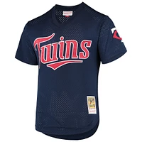 Maillot d'entraînement au bâton en maille Mitchell & Ness David Ortiz pour hommes, marine Minnesota Twins 2002 Cooperstown Collection