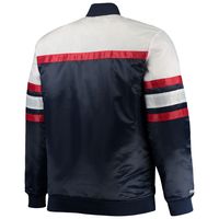 Men's Mitchell & Ness Navy/Red Minnesota Twins Big Tall Coaches Satin Full-Snap Jacket