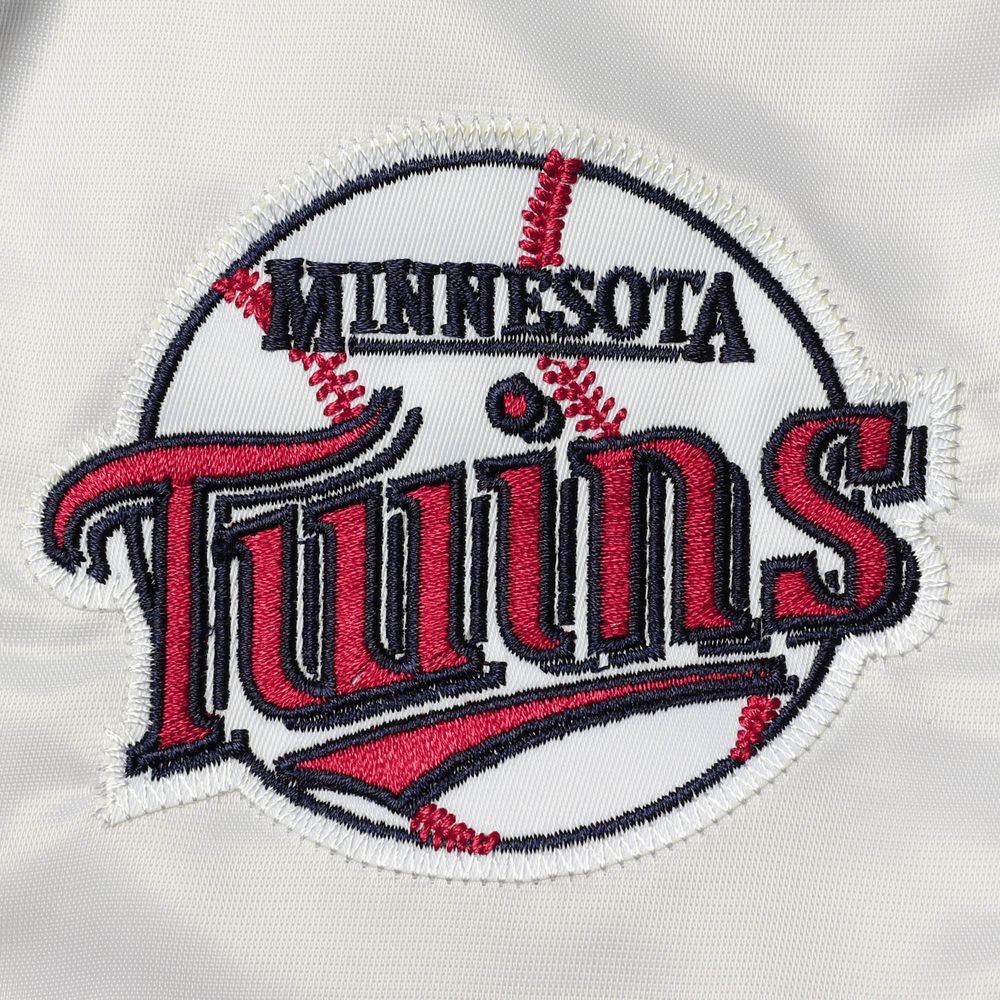 Men's Mitchell & Ness Navy/Red Minnesota Twins Big Tall Coaches Satin Full-Snap Jacket