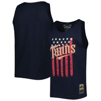 Men's Mitchell & Ness Navy Minnesota Twins Cooperstown Collection Stars and Stripes Tank Top