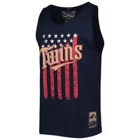 Men's Mitchell & Ness Navy Minnesota Twins Cooperstown Collection Stars and Stripes Tank Top