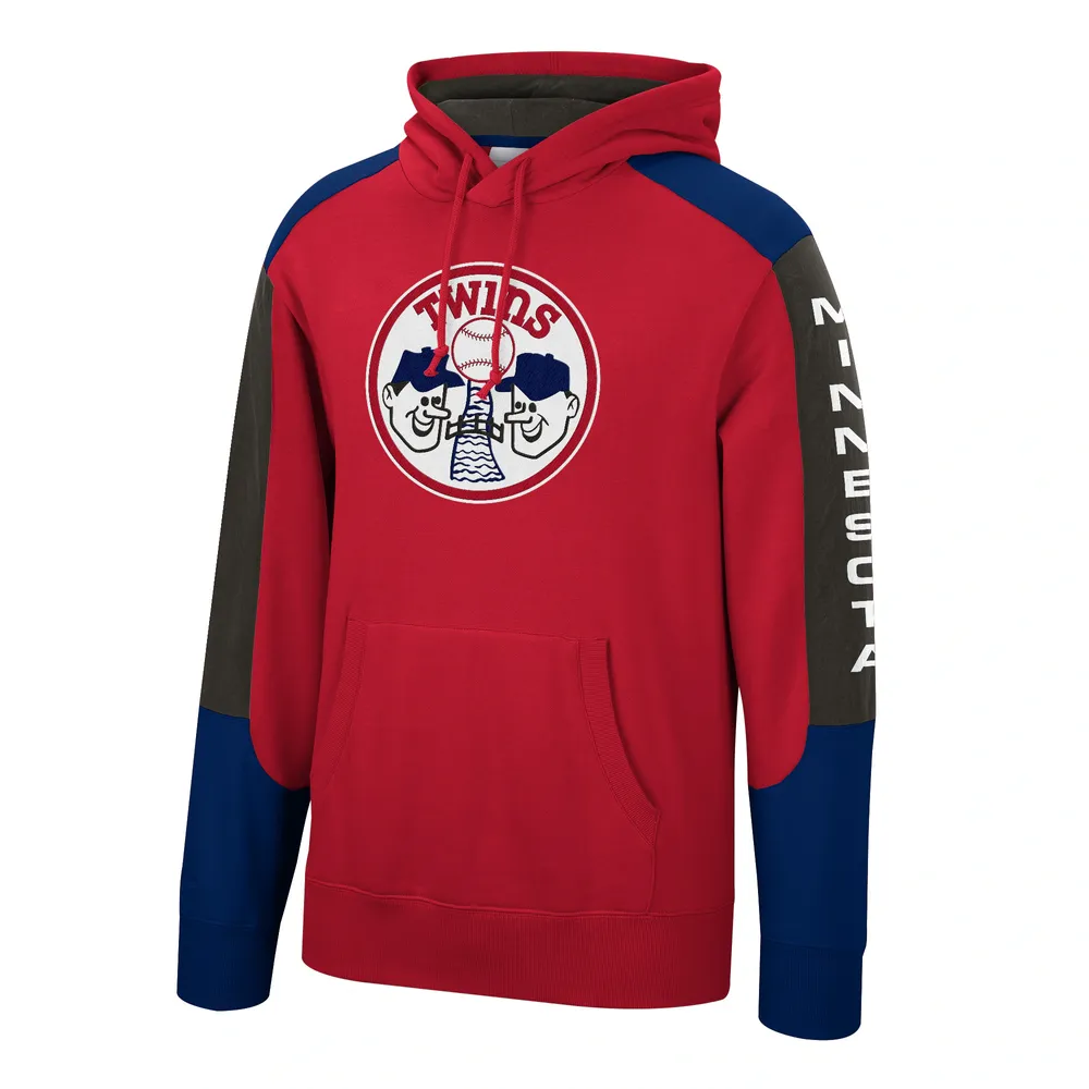 Men's Minnesota Twins Mitchell & Ness Red Fusion Fleece Pullover Hoodie