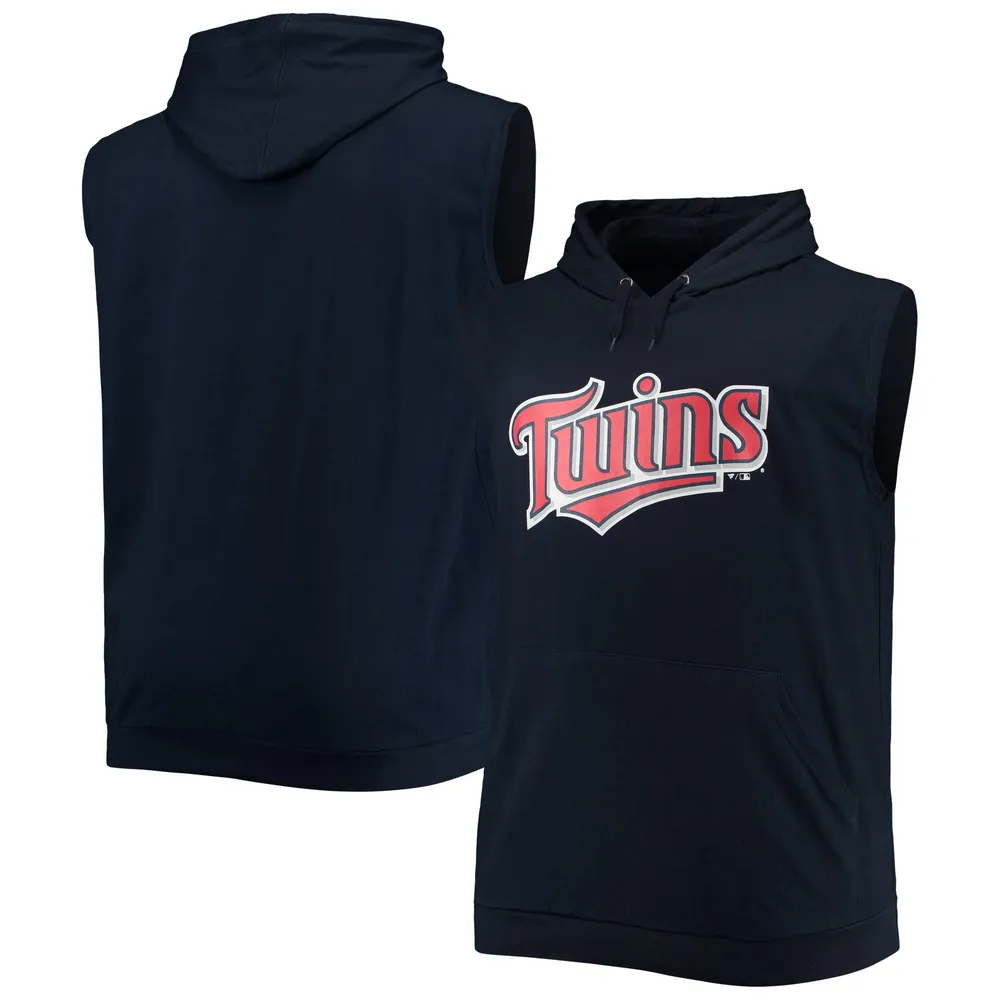 Men's Navy Minnesota Twins Jersey Muscle Sleeveless Pullover Hoodie