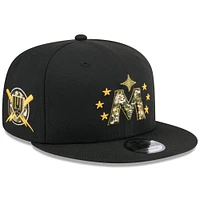 Casquette Snapback 9FIFTY pour la Journée des Forces armées 2024 des Twins du Minnesota New Era noire pour hommes