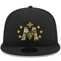 Casquette Snapback 9FIFTY pour la Journée des Forces armées 2024 des Twins du Minnesota New Era noire pour hommes