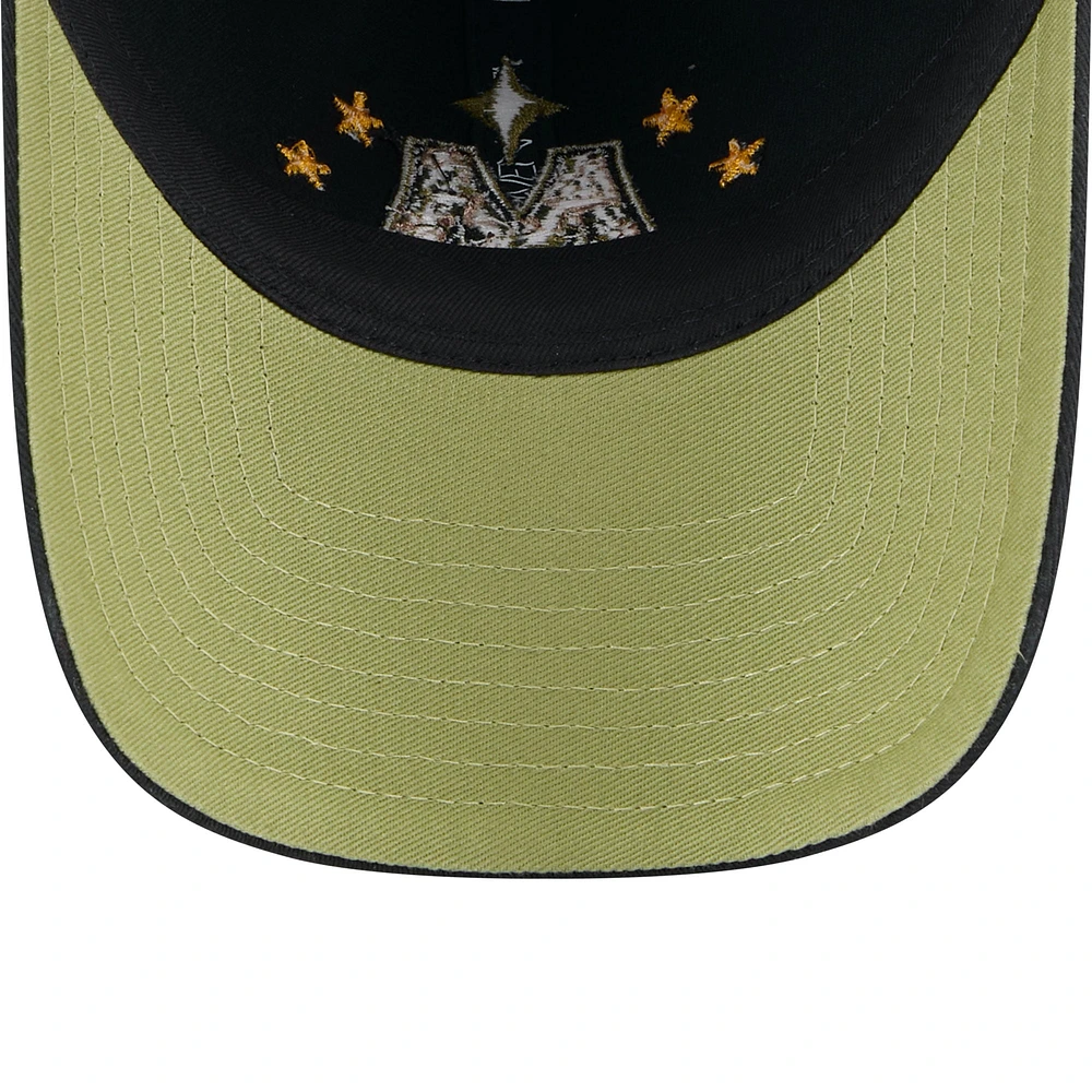 Casquette ajustable 9TWENTY pour la Journée des Forces armées 2024 New Era noire des Minnesota Twins pour hommes