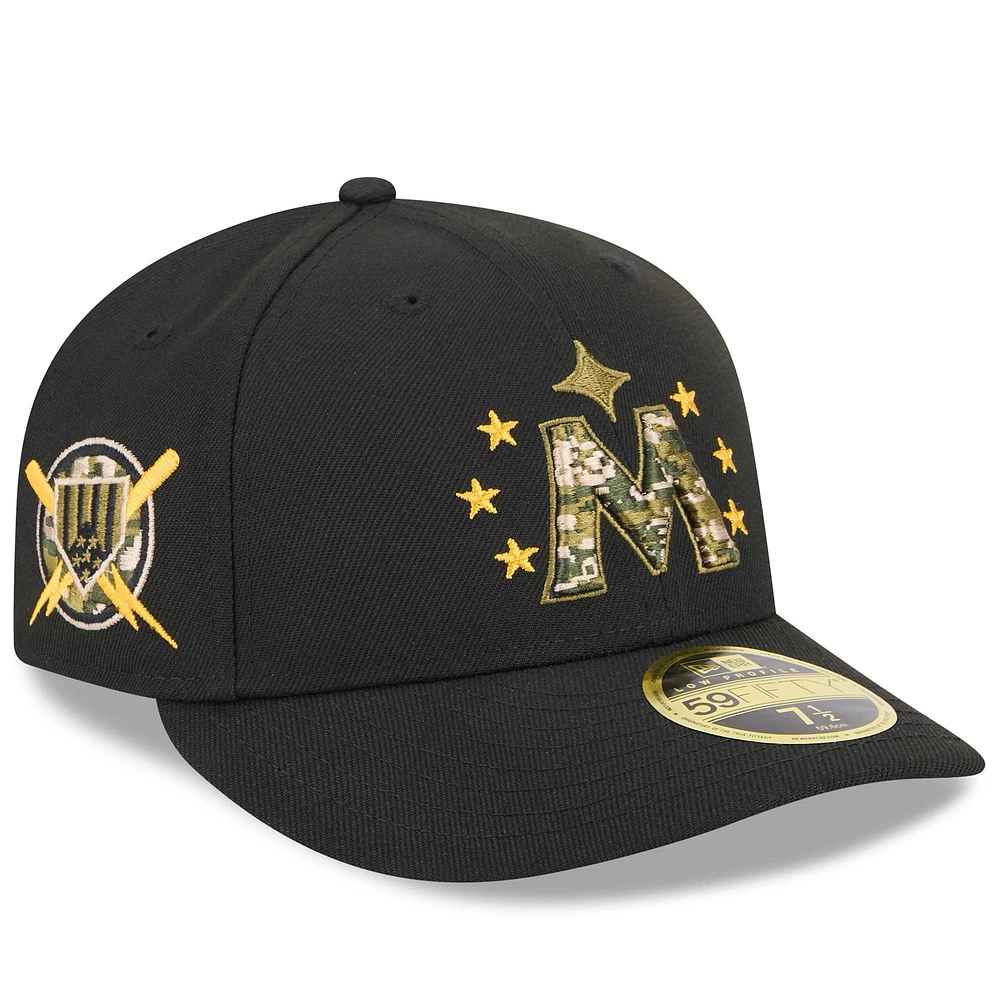 Casquette ajustée 59FIFTY à profil bas pour la Journée des Forces armées 2024 Minnesota Twins New Era noire hommes