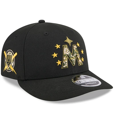 Casquette Snapback 9FIFTY à profil bas pour la Journée des Forces armées 2024 des Minnesota Twins New Era noire pour hommes