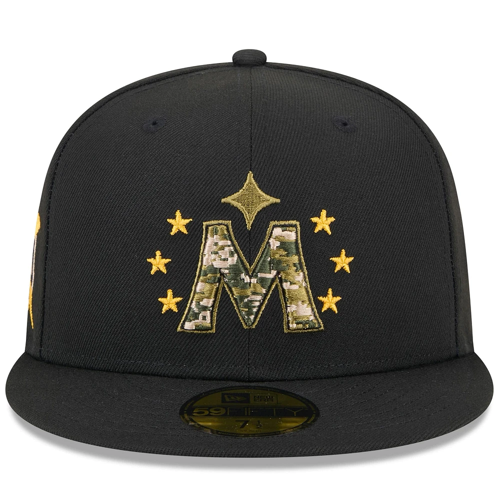 Men's New Era  Black Minnesota Twins 2024 Armed Forces Day On-Field 59FIFTY Fitted Hat