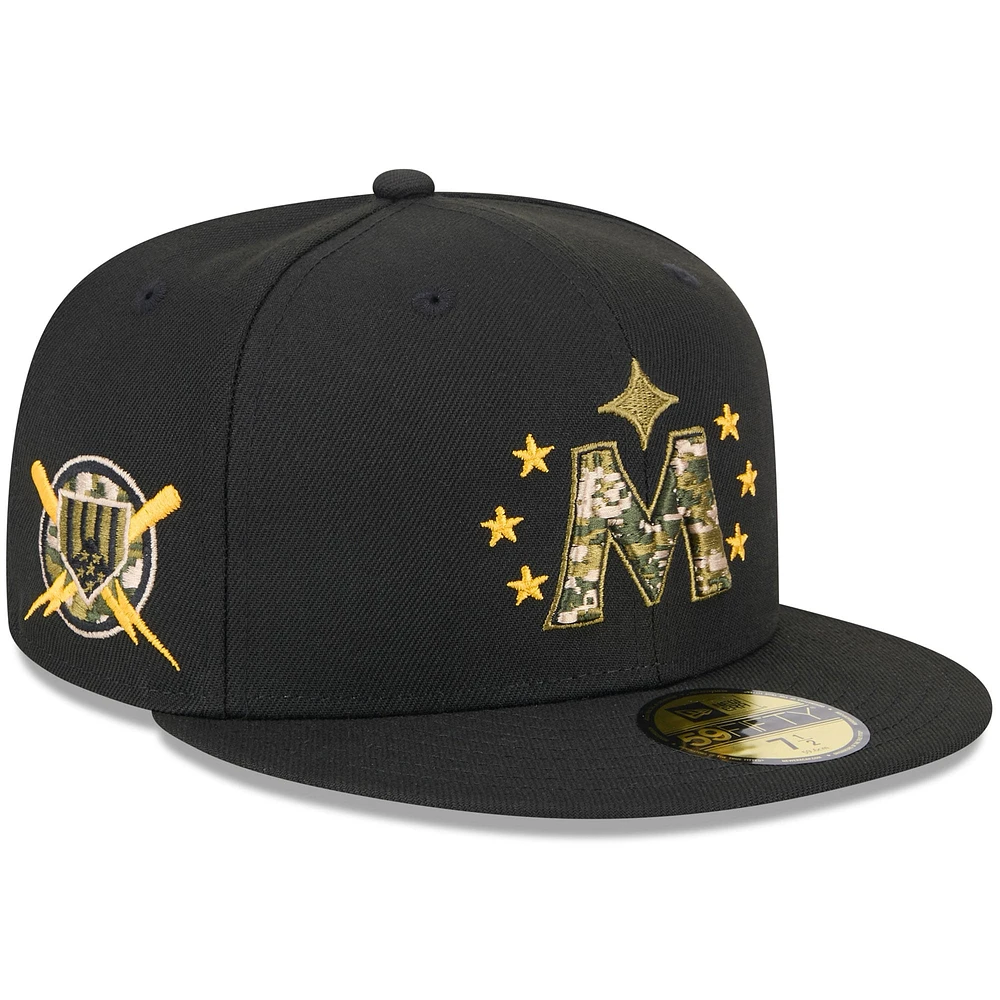 Casquette ajustée 59FIFTY pour la Journée des forces armées 2024 New Era noire Minnesota Twins hommes