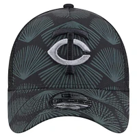 Casquette ajustable 9FORTY A-Frame Trucker noire des Twins du Minnesota de New Era pour homme