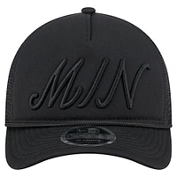 Casquette camionneur ajustable 9FORTY A-Frame M-Crown noire des Twins du Minnesota pour homme de New Era