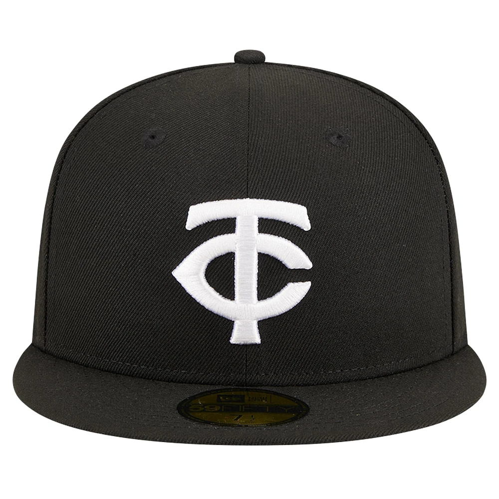 Men's New Era Black Minnesota Twins Logo 59FIFTY Fitted Hat