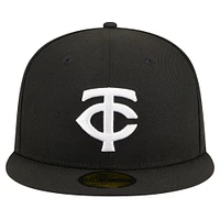 Men's New Era Black Minnesota Twins Logo 59FIFTY Fitted Hat