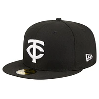 Men's New Era Black Minnesota Twins Logo 59FIFTY Fitted Hat
