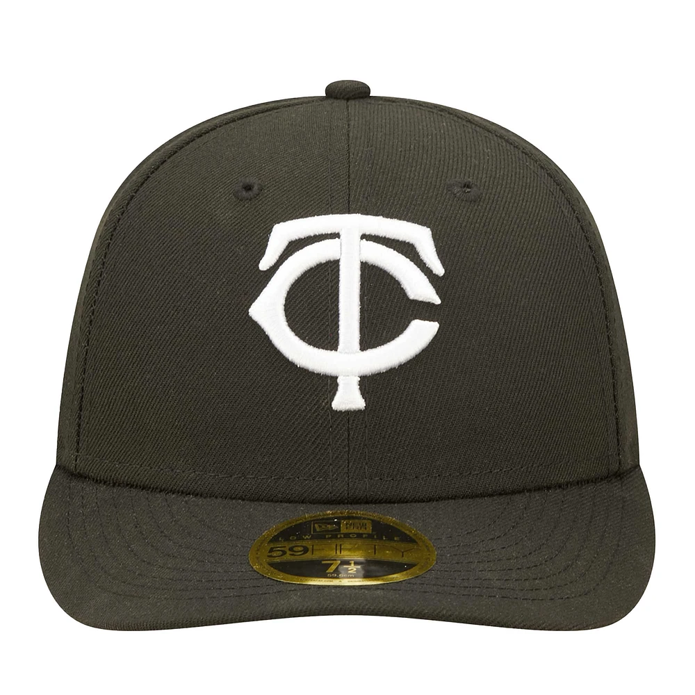 Men's New Era Black Minnesota Twins Low Profile 59FIFTY Fitted Hat
