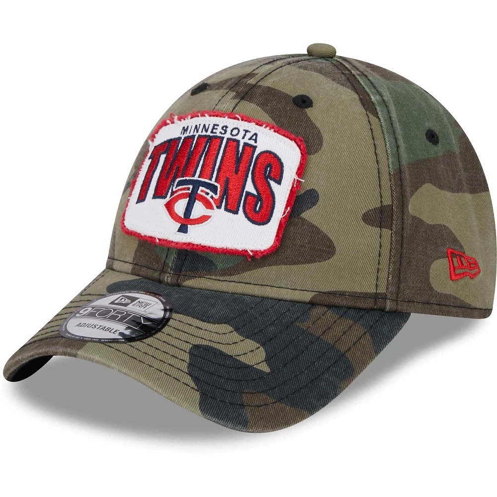 Casquette réglable New Era camouflage Minnesota Twins Gameday 9FORTY pour hommes