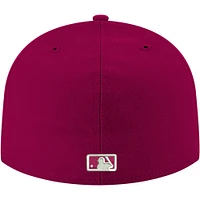 Men's New Era Cardinal Minnesota Twins White Logo 59FIFTY Fitted Hat