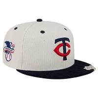 Men's New Era Cream/Navy Minnesota Twins Two-Tone Corduroy 59FIFTY Fitted Hat