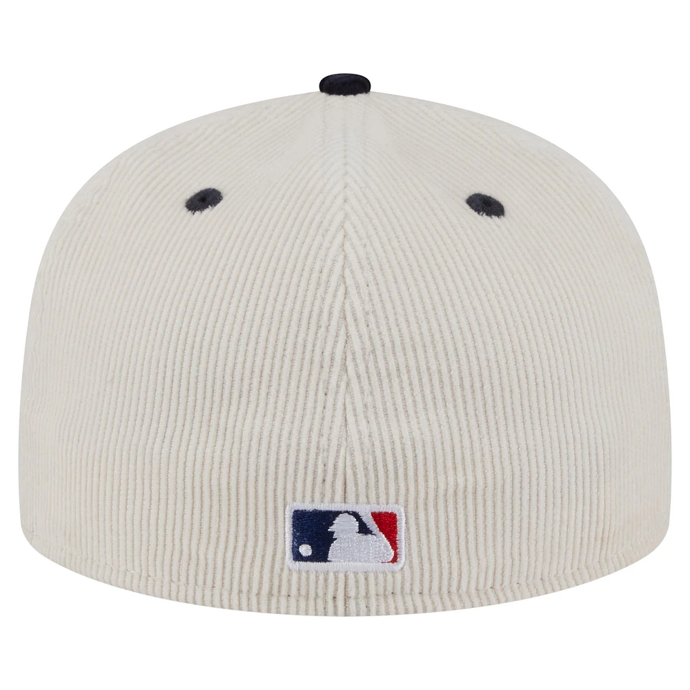 Men's New Era Cream/Navy Minnesota Twins Two-Tone Corduroy 59FIFTY Fitted Hat