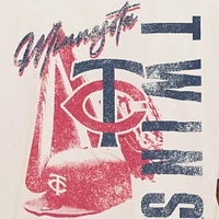 Men's New Era Cream Minnesota Twins Cooperstown Collection Oversized Throwback Distressed T-Shirt