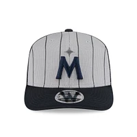 Men's New Era  Gray/Black Minnesota Twins 2025 Batting Practice 9SEVENTY Stretch-Snap Trucker Hat