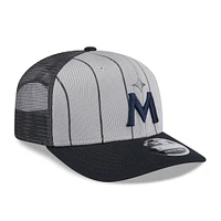 Men's New Era  Gray/Black Minnesota Twins 2025 Batting Practice 9SEVENTY Stretch-Snap Trucker Hat