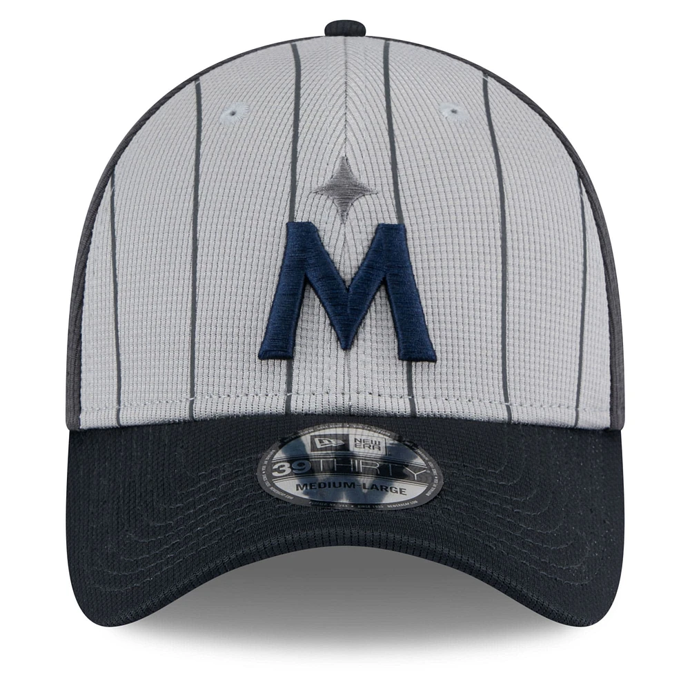 Men's New Era  Gray/Navy Minnesota Twins 2025 Batting Practice 39THIRTY Flex Hat