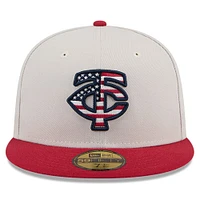 Men's New Era  Khaki/Red Minnesota Twins 2024 Fourth of July 59FIFTY Fitted Hat