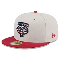 Men's New Era  Khaki/Red Minnesota Twins 2024 Fourth of July 59FIFTY Fitted Hat