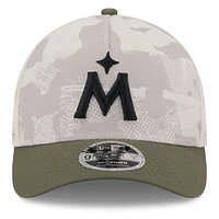 Men's New Era Light Beige/Olive Minnesota Twins 2025 Armed Forces Day 9FORTY M-Crown A-Frame Adjustable Hat