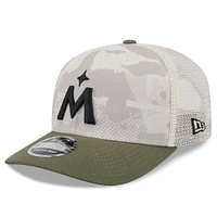 Men's New Era Light Beige/Olive Minnesota Twins 2025 Armed Forces Day 9SEVENTY Stretch-Snap Hat