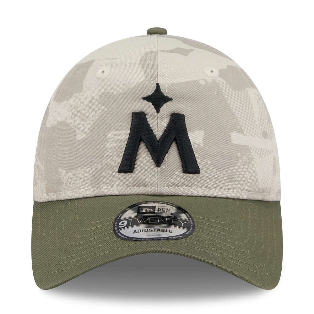 Men's New Era Light Beige/Olive Minnesota Twins 2025 Armed Forces Day 9TWENTY Adjustable Hat