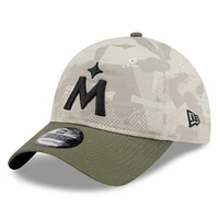 Men's New Era Light Beige/Olive Minnesota Twins 2025 Armed Forces Day 9TWENTY Adjustable Hat