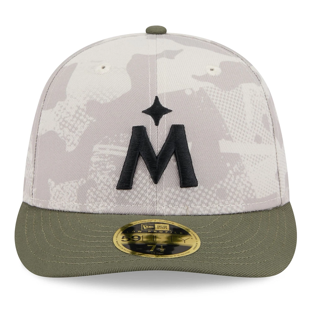 Men's New Era Light Beige/Olive Minnesota Twins 2025 Armed Forces Day Low Profile 59FIFTY Fitted Hat