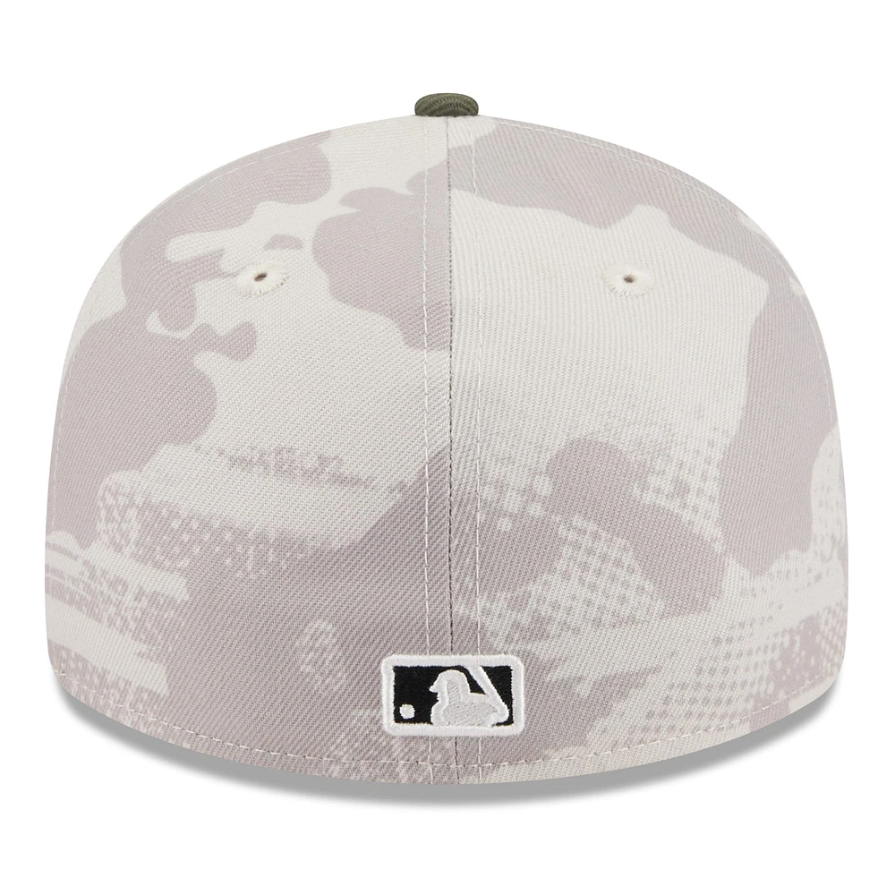 Men's New Era Light Beige/Olive Minnesota Twins 2025 Armed Forces Day Low Profile 59FIFTY Fitted Hat