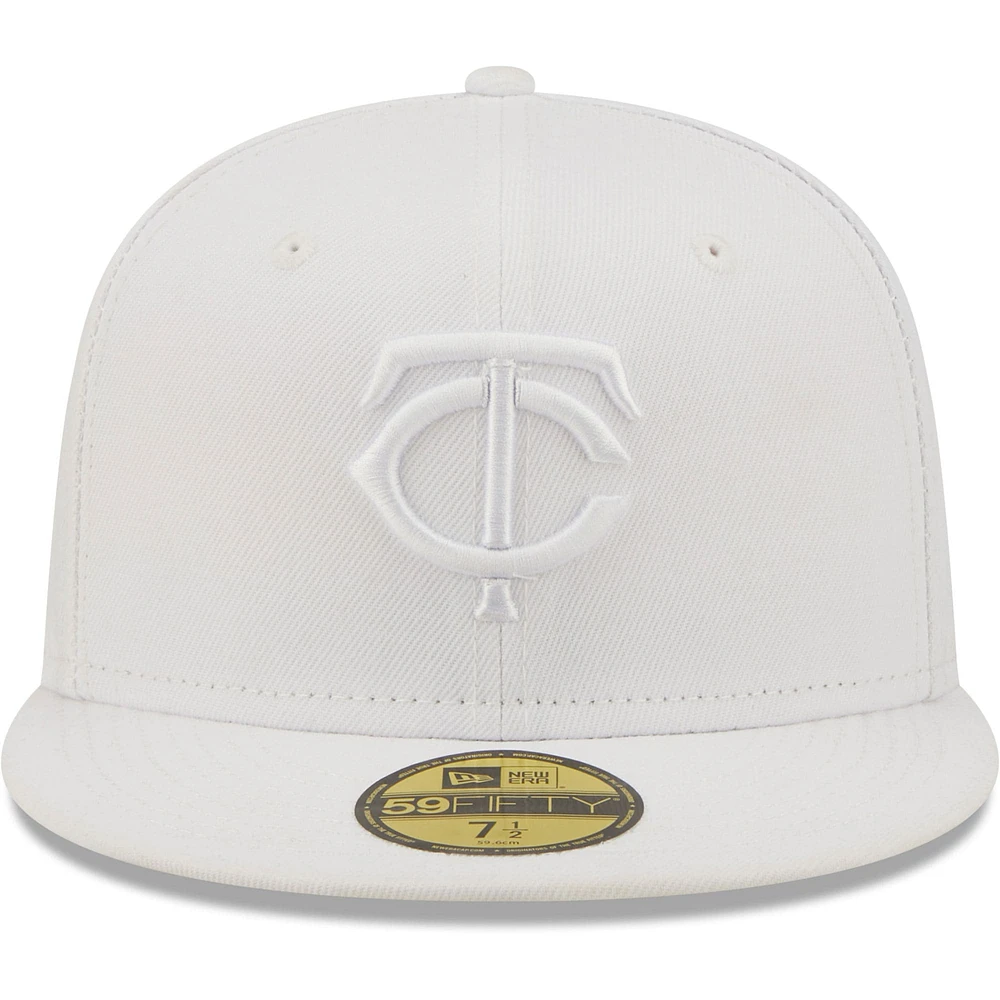Men's New Era Minnesota Twins White on 59FIFTY Fitted Hat