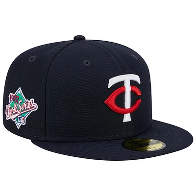 Casquette ajustée 59FIFTY pour homme New Era bleu marine Minnesota Twins 1987 World Series Team Color