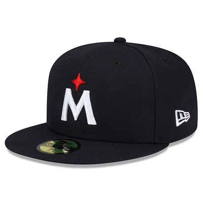 Casquette ajustée pour homme Minnesota Twins 2023 Authentic Collection Road 59FIFTY bleu marine New Era