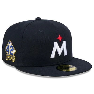Casquette ajustée Jackie Robinson Day 59FIFTY bleu marine pour homme des Twins du Minnesota 2025 de New Era