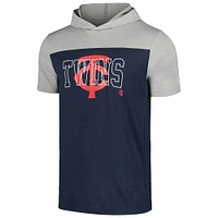 T-shirt à capuche brossé Active New Era pour hommes, bleu marine, Minnesota Twins