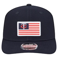 Men's New Era Navy Minnesota Twins Flag 9SEVENTY Stretch-Snap Hat