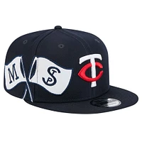 Men's New Era Navy Minnesota Twins Logo Strike 9FIFTY Snapback Hat